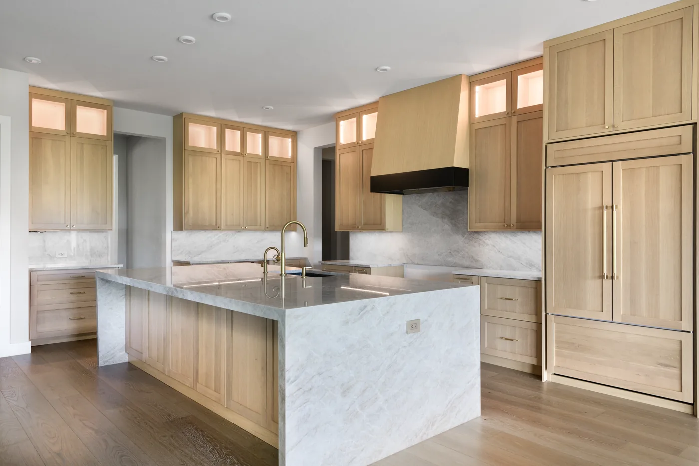 Remodeled Austin kitchen with custom cabinets and a large island